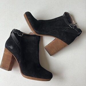 Madewell Aimee Ankle Boots Booties Black Suede  Size 8.5